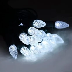 PARKIM Christmas C3 Bulbs Light String 50 LED White Strawberry Xmas Tree Outdoor Indoor Waterproof Decoration Plug In 18 Feet Used For Patio Party Festive Courtyard Home (Cold White) -Xmas Lighting Shop 61qJstVQeTL. AC SL1500