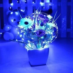 MAOKOT 2 Pack 100 LED Solar String Lights Outdoor Waterptoof, 72ft Each Copper Wire Solar Powered Fairy Lights For Wedding Party Christmas(Blue) -Xmas Lighting Shop 61qUUbhSehL. AC SL1000