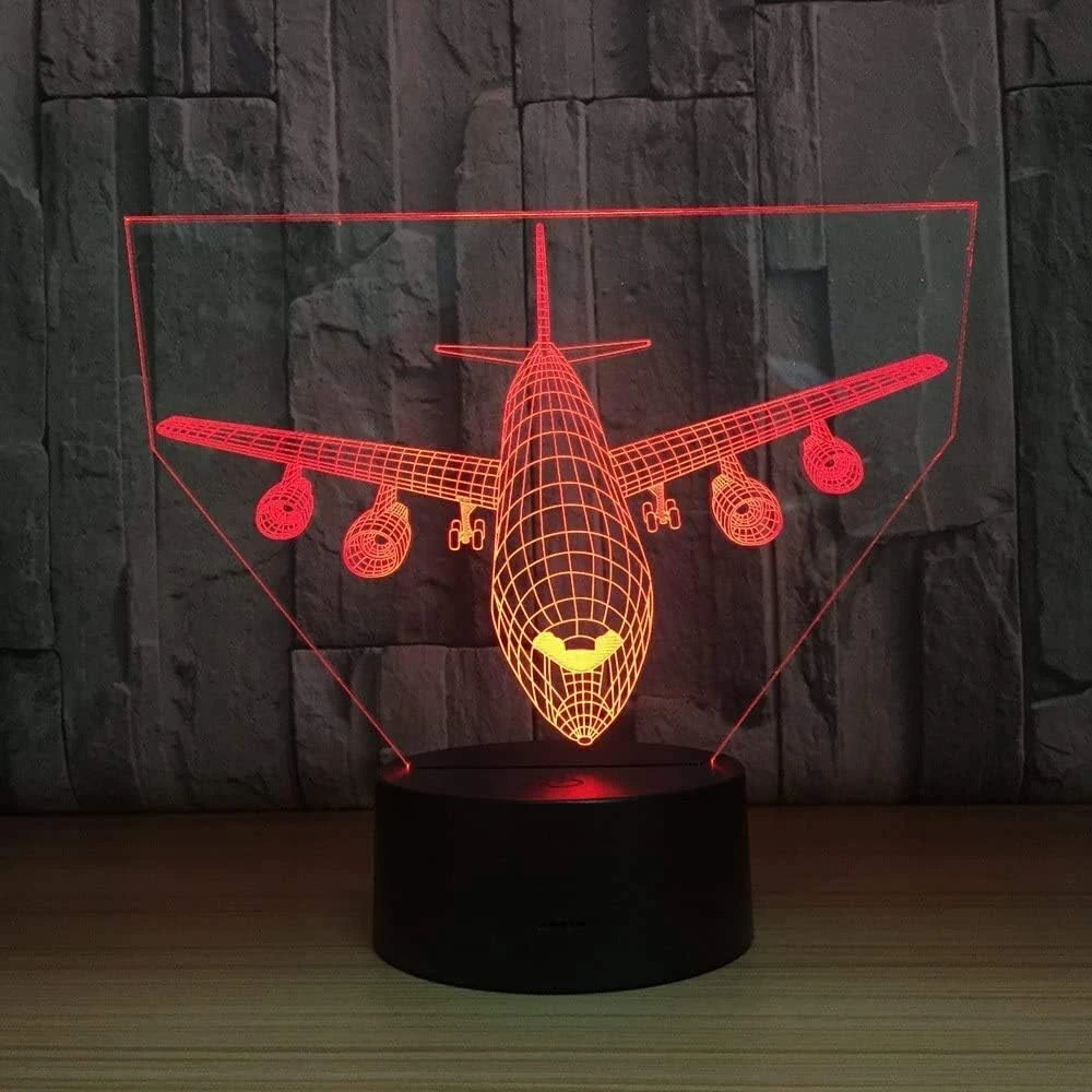 YKLWORLD Airplane Night Light 3D Illusion Lamp 16 Color Changing USB Charging/Battery Powered Touch Control With Remote LED Table Desk Decor Lamps Christmas Birthday Gift For Kid Boy Pilot Plane Lover 9 YKLWORLD Airplane Night Light 3D Illusion Lamp 16 Color Changing USB Charging/Battery Powered Touch Control With Remote LED Table Desk Decor Lamps Christmas Birthday Gift For Kid Boy Pilot Plane Lover - Image 9