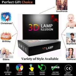 YTDZLTD 3D Bowling Night Light 16 Colors Changing USB Powered Remote Control Touch Switch Decor Lamp Optical Illusion Lamp LED Table Desk Lamp Children Kids Christmas Brithday Gift -Xmas Lighting Shop 61qeIBGTErL. AC SL1005