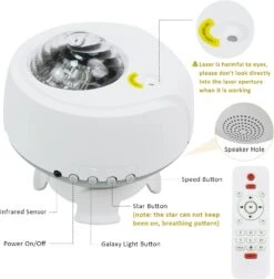 Star Projector Galaxy Light Projector With Remote Control & Bluetooth Music Speaker, Star Aurora Timing 3 In 1 For Gaming Room, Bedroom, Ceiling, Home Decor Ambience Party Light Christmas Gift -Xmas Lighting Shop 61qldaHijjL. AC SL1500