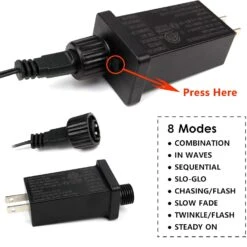 BHCLIGHT Extra-Long 95FT 240 LED Green Wire Christmas String Lights Outdoor/Indoor, Christmas Tree Lights With 8 Modes, Plug In String Lights For Party Christmas Decorations (Warm White) -Xmas Lighting Shop 61r9f9YhAEL. AC SL1500