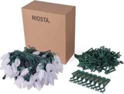 NIOSTA C9 Christmas Lights, 50 LED 30Ft Pure White Quick Clip Outdoor Christmas Lights, Connectable Waterproof Christmas Lights For House, Roof Etc (Clips Included) -Xmas Lighting Shop 61reCGJDo1L. AC SL1500