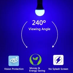 LED Blue Light Bulb, 9W (60w Equivalent), A19 E26 Medium Base Blue Light Bulb, LED Blue Color Bulb For Outdoor Porch, Christmas, Party Decoration, Wedding, Halloween, Home, Holiday Lighting, 4 Pack -Xmas Lighting Shop 61sNcqPGmLL. AC SL1500