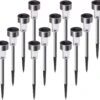 SUNNEST Solar Lights Outdoor Christmas, 12Pack Stainless Steel Outdoor Solar Lights - Waterproof, LED Landscape Lighting Solar Powered Outdoor Lights Solar Garden Lights For Pathway Patio Yard