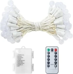 CREATESTAR Globe String Lights,16FT 50 LED Battery Operated Fairy String Lights With Remote Waterproof Indoor Outdoor Christmas Lights For Party, Wedding, Bedroom And Yard, Warm White -Xmas Lighting Shop 61tDPqG5EiL. AC SL1500