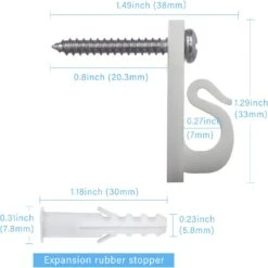 Hap Fung Light Hanger Hooks For Outdoor String Lights,Screw Hooks For Hanging Christmas Light,Light Wire And Led Fairy Led Light Clips,Wall Patio Hooks For Garage New Year Holiday Party (48, White) -Xmas Lighting Shop 61tXyV97aL. AC SL1500