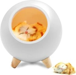 Cat Lover Gifts For Women, Vency Cat Night Light For Wife Mom Teen Girls, Cute Cat House Birthday Gifts, Orange Tabby Cat Christmas Gifts (White)