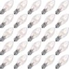 SUNSGNE 25 Pack C7 Clear Replacement Bulbs Christmas Light Bulbs, Outdoor Patio String Light Bulbs, C7 Night Light Replacement Bulbs, E12/C7 Candelabra Base, 5 Watt- Clear