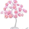 ITICdecor Rose Tree Lamp 30 LED Beside Night Light USB Battery Powered Pink Gift For Girls Women Teens Home Decor For Wedding Christmas Bedroom Party (Pink Rose)