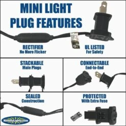 Novelty Lights Warm White LED Christmas String Lights - UL Listed Indoor/Outdoor Light Set W/ 100 Mini Bulbs For Christmas Tree, Patio, Wedding Decor, And More - (Black Wire, 34' Long) -Xmas Lighting Shop 61uzTT11A4L. AC SL1000