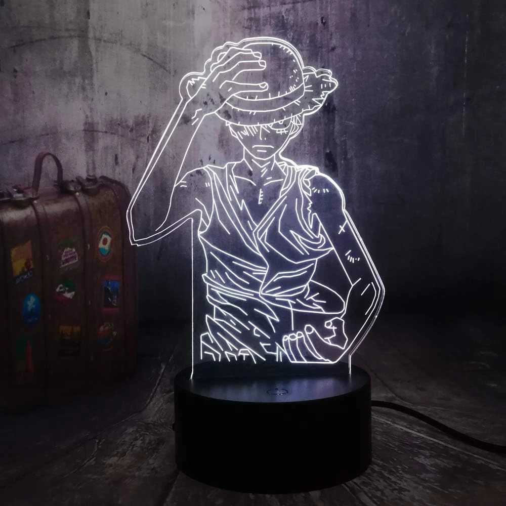 Bri-moryea Japan Anime Monkey D. Luffy 3D LED Illusion Night Light 7 Colors Desk Lamp Home Bedroom Decor Child Birthday Christmas Kids Toys(Monkey D. Luffy) 9 Bri-moryea Japan Anime Monkey D. Luffy 3D LED Illusion Night Light 7 Colors Desk Lamp Home Bedroom Decor Child Birthday Christmas Kids Toys(Monkey D. Luffy) - Image 9