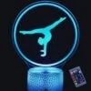 YTDZLTD 3D Gymnastics Night Light 16 Colors Changing USB Powered Remote Control Touch Switch Decor Lamp Optical Illusion Lamp LED Table Desk Lamp Children Kids Christmas Brithday Gift