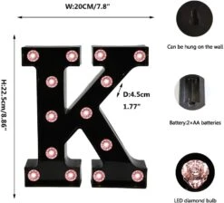 LED Black Alphabet Marquee Letters Sign Light Up Marquee Number Letter Lights Sign With Diamond Bulb For Night Light Home Bar Christmas Lamp Birthday Party Wedding Decoration K -Xmas Lighting Shop 61x5WCchUEL. AC SL1000