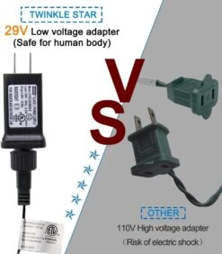 Twinkle Star C9 Christmas String Lights, 50 LED 33ft Outdoor Fairy Lights With 29V Safe Adaptor, Extendable Green Wire String Lights For Patio Xmas Tree Wedding Party Decoration, Multicolor -Xmas Lighting Shop 61x8dzQBjFL. AC SL1001