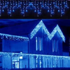 Lainin 3.5M/11ft 96 LED Blue Linkable Fairy Curtain String Light With 8 Modes Functional Controller For Indoor/Outdoor/Party/Wedding/Christmas Decor -Xmas Lighting Shop 61xEEWDCqL. AC SL1000