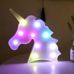 Bivisen Unicorn LED Night Light, Led Unicorn Lamps, Battery Opearted Table Led Lights Wall Decoration For Party/Wedding/Kid Birthday Party/Girls Bedroom/Living Room/Christmas (Rainbow Head)