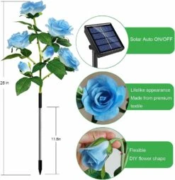 New Upgraded 4-Pack 24 Roses Solar Garden Lights Outdoor Decor, Waterproof Outside Yard Decor Stake Lights, Solar Rose Flower Garden Stake Lights For Garden Yard Christmas Cemetery Grave Decorations -Xmas Lighting Shop 61xLje7QimL. AC SL1500