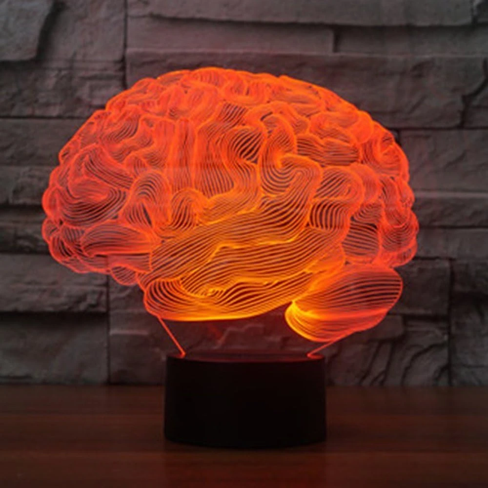 YTDZLTD Creative 3D Brain Night Light 16 Colors Changing USB Power Remote Control Touch Switch Decor Lamp Optical Illusion Lamp LED Table Desk Lamp Children Kids Christmas Brithday Gift 2 YTDZLTD Creative 3D Brain Night Light 16 Colors Changing USB Power Remote Control Touch Switch Decor Lamp Optical Illusion Lamp LED Table Desk Lamp Children Kids Christmas Brithday Gift - Image 2