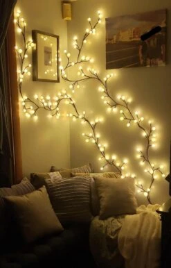 Curtain Lights Indoor Outdoor, 8.3ft 8 Modes 72 Led Globe String Lights Plug In, Window Lights For Patio Garden Wedding Party Bookshelf, Christmas Decorations, Warm White