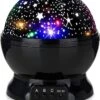 Baby Night Lights Christmas, Moon Projector 360 Degree Rotation - 4 LED Bulbs 8 Color Changing Light, Romantic Night Lighting Lamp, Unique Gifts For Birthday Nursery Women Children Kids Baby Black