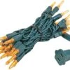 Novelty Lights T5 LED Amber Christmas String Lights - UL Listed Indoor/Outdoor Light Set W/ 35 Mini Bulbs For Christmas Tree, Patio, Wedding Decor - (Green Wire, 11.5' Long)