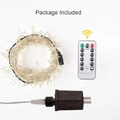 RESNICE 20FT Firecracker String Lights 200 LEDs Warm White Plug In Indoor Silver Wire LED Cluster Fairy Lights With Remote For Christmas Tree,Plant,Bedroom,Garden,Patio,Backyard -Xmas Lighting Shop 61zWsJbIvTL. AC SL1001