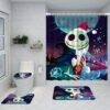 DDQTOUCH 4 Piece Nightmare Before Christmas Bathroom Sets With Shower Curtain And Rugs Halloween Pumpkin Jack Skellington Shower Curtain Bathroom Decor Set With 12 Hooks (Color-23)
