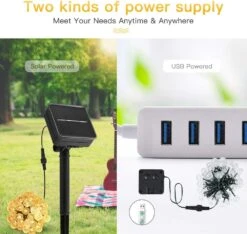 Solar String Lights Outdoor 60 LED 36ft Solar Patio Lights With 8 Modes, Solar Powered/USB , Waterproof Crystal Ball String Lights For Patio, Lawn, Garden, Wedding, Party, Christmas Decor(Warm White) -Xmas Lighting Shop 61zrClyxpZL. AC SL1000