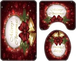 4 PCS Christmas Shower Curtain Sets With Rugs, 72x72 Polyester Shower Curtains Christmas Tree Wreath Santa Claus Snowman Patterned, With Bath Mat Xmas Decor Christmas Decorations For Bathroom -Xmas Lighting Shop 61zvCJpePwL. AC SL1001