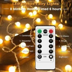 LED Globe String Lights, Total 19.7ft/6m Battery Operated 40 LEDs Globe String Lights 8 Mode Fairy String Lights Waterproof Christmas Fairy String Lights Christmas Decoration Long Fairy Lights -Xmas Lighting Shop 71 A4aKOsoL. AC SL1500