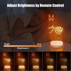 JLiup Llama 3D Illusion Night Light, Alpaca Lamp 16 Color Changing Remote Control & Touch Control Night Light Bedroom Decor Llama Gifts As Birthday Christmas For Kids -Xmas Lighting Shop 71 AzjeFOjL. AC SL1500
