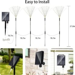 Dengduoduo Solar Garden Lights Firework Lights, 4 Pack 120 LED 8 Modes Solar Starburst Fairy Lights With Remote, Outdoor Waterproof Decorative Landscape Light For Garden Pathway Yard Christmas - White -Xmas Lighting Shop 71 Jnw4AhhL. AC SL1500