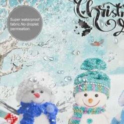 Dowhufund 4 Piece Christmas Snowman Shower Curtain Sets With Non-Slip Rugs,Toilet Lid Cover And U Shape Mat,Bathroom Sets With Shower Curtains And Rugs And Accessories,with 12 Hooks,65" W X 70" H -Xmas Lighting Shop 71 QiILuIXL. AC SL1500