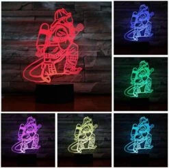 3D Lamp LED Fire Truck Nightlights Or Firemen Shape Sleeps Touch Lamp Night Light Dimmable 7 Color Visual Light Kids Bedside Nightlight Firemen Decor Christmas Kids' Room Fire Truck Room Gift -Xmas Lighting Shop 71 aDsOcQNL. AC SL1000