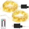 2 Pack Fairy String Lights Plug In, 33Ft 100 Micro Starry LED Outdoor String Lights With 8 Modes Timer Dimmable IP68 Full Waterproof Starry Fairy Lights For Bedroom Garden Christmas Decor (Warm White)