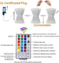 OYCBUZO 200 LED Color Changing Christmas Lights, Connectable Colorful String Lights With Remote, Waterproof Green Blue Purple Tree Lights Plug In For Indoor Outdoor Halloween Xmas Party Wedding Decor -Xmas Lighting Shop 7107KeGjh4L. AC SL1406