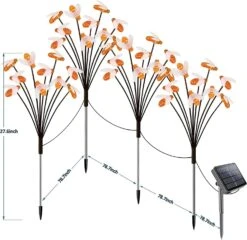 New Upgraded 4 Pack Solar Swaying Lights With 40 Bee Firefly Lights,Solar Garden Lights For Outdoor Decor,Waterproof Solar Bee Garden Stake For Christmas Pathway Lawn Patio Yard Decor (8 Modes) -Xmas Lighting Shop 710EBvOZaeL. AC SL1500