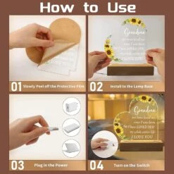 Hiipeenow Grandma Birthday Gifts, Acrylic Engraved Night Light 15 * 19CM Presents, Christmas Mothers Day Gifts For Grandma, Nana, Gigi, Grammy, Grandmother From Grandchildren -Xmas Lighting Shop 710avqxx0FL. AC SL1500