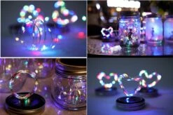 Solar Mason Jar Lights - Solar Fairy String Lights ,Lids With 8 Hangers.fairy Lights Solar Powered Outdoor Waterproof ,for Mason Jar Décor ,christmas Decorations,Patio Yard Garden Outdoor (No Jars) -Xmas Lighting Shop 711CBZgZaBL. AC SL1500