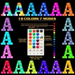 Colorful Light Up Letters Led Marquee Letter Lights With Remote 18 Colors Letters With Lights For Wedding Birthday Party Lamp Christmas Home Bar Decoration - Diamond Design Battery Powered - E -Xmas Lighting Shop 711NRs3D5pL. AC SL1500