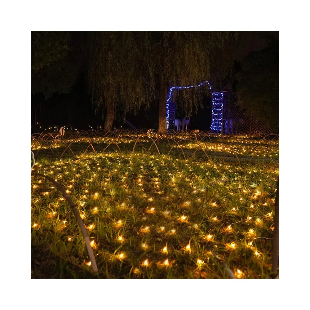 Weillsnow 198 Led 9.8ft X 6.6ft Outdoor Net Lights, Connectable 8 Lighting Twinkle Modes Mesh Lights For Christmas Outdoor Patio Garden Bush Fence Decorations (Warm White) 6 Weillsnow 198 Led 9.8ft X 6.6ft Outdoor Net Lights, Connectable 8 Lighting Twinkle Modes Mesh Lights For Christmas Outdoor Patio Garden Bush Fence Decorations (Warm White) - Image 6