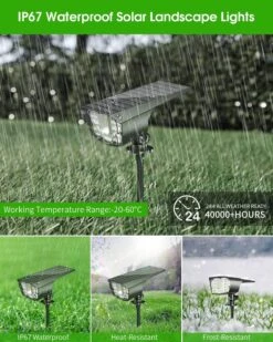 Biling Solar Spot Lights Outdoor, 4Pack 12 Colors Solar Lights For Outside IP67 Waterproof, Solar Landscape Lights Festivals Lights For House Yard Garden Christmas Decorations -Xmas Lighting Shop 711mqCeoWJL. AC SL1500