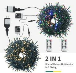 MZD8391 Color Changing Christmas String Lights Outdoor Indoor, 108FT 300 LED Warm White Multicolor Fairy Lights, END To END Connect, Waterproof Christmas Tree Lights Timer Remote -Xmas Lighting Shop 712R8tuJ4eL. AC SL1000