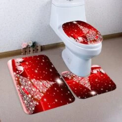 WODEJIA Shower Curtains With Bath Rugs Non-Slip Soft Toilet Lid Cover For Bathroom,Waterproof Home Tub Curtains Sets With Memory Foam Rugs,3D Print Durable Polyester Fabric Four-Piece Christmas 15 WODEJIA Shower Curtains With Bath Rugs Non-Slip Soft Toilet Lid Cover For Bathroom,Waterproof Home Tub Curtains Sets With Memory Foam Rugs,3D Print Durable Polyester Fabric Four-Piece Christmas -Xmas Lighting Shop 712xUI NBtL. AC SL1000