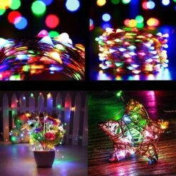 Honche Outdoor Solar String Lights 39Feet 120 Led Solar Fairy Lights With 8 Lighting Modes Waterproof Decoration Copper Wire Lights For Patio Yard Trees Halloween Christmas Wedding Party (RGB) -Xmas Lighting Shop 7136iQBcidL. AC SL1000