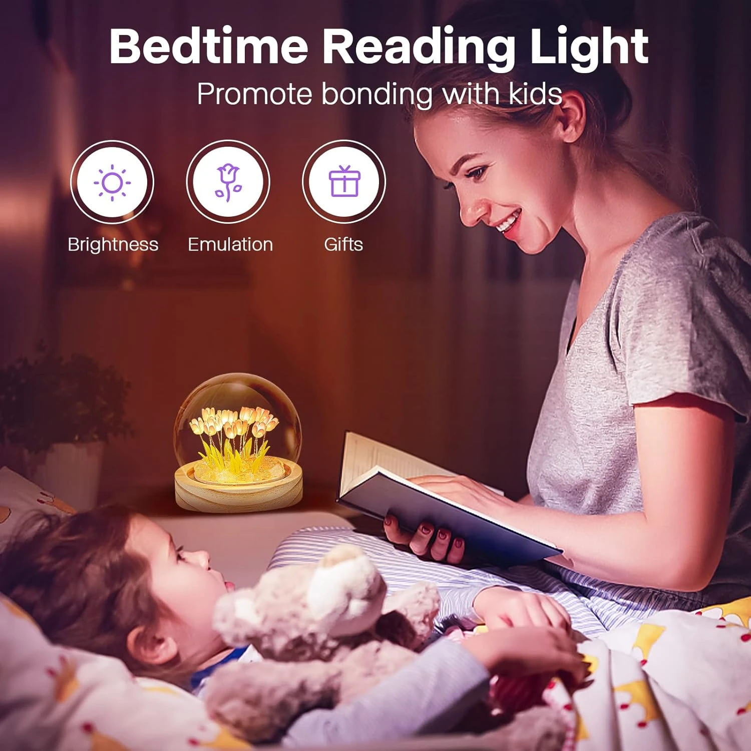 ONXE Tulip Night Light LED Tulip Decoration Simulation Flower Bedroom Table Lamp Atmosphere Decorative Lamp Glass Artificial Flower Christmas Birthday Gifts For Women Her Girlfriend Wife Sister Girls 2 ONXE Tulip Night Light LED Tulip Decoration Simulation Flower Bedroom Table Lamp Atmosphere Decorative Lamp Glass Artificial Flower Christmas Birthday Gifts For Women Her Girlfriend Wife Sister Girls - Image 2