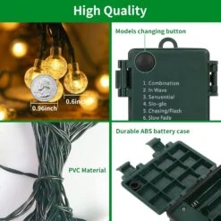 GCMacau Outdoor String Lights, Battery Operated String Lights Indoor 39ft 80LED Small Globe Fairy Lights Waterproof With Remote, 8 Modes, For Camping Patio Tent Christmas Decorations Warm White -Xmas Lighting Shop 713KVqdbWNL. AC SL1500