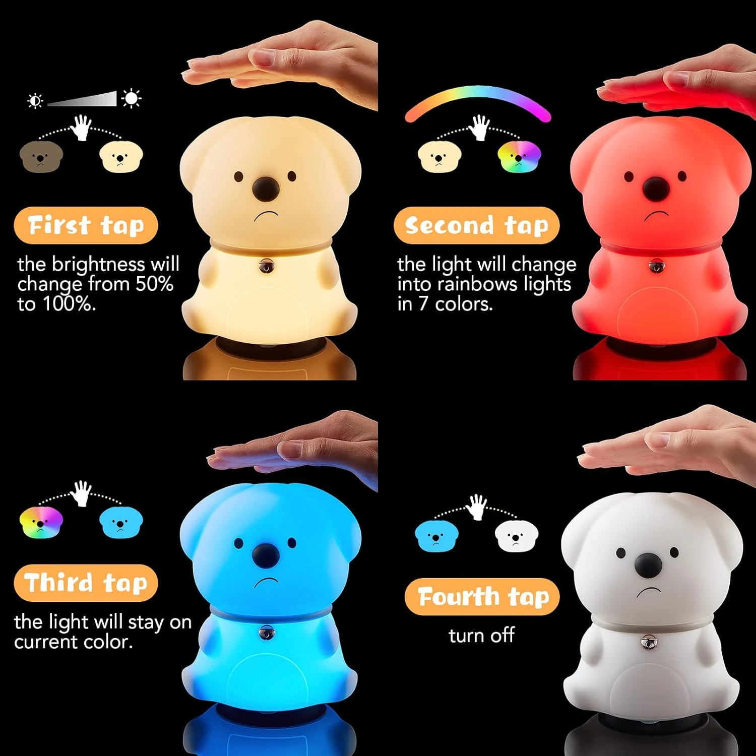 Cute Night Lights For Kids Room, Kids Night Lights For Bedroom, Boys Girls LED Night Light For Kids Christmas Gifts, Portable Toddler Night Light, Dog Animal Night Light For Children Baby Room 5 Cute Night Lights For Kids Room, Kids Night Lights For Bedroom, Boys Girls LED Night Light For Kids Christmas Gifts, Portable Toddler Night Light, Dog Animal Night Light For Children Baby Room - Image 5