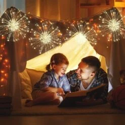 Bcga 4 Packs Firework Lights Copper Wire LED Lights, 8 Modes Dimmable String Fairy Lights With Remote Control, Waterproof Hanging Starburst Lights For Parties,Home,Christmas Outdoor Decoration -Xmas Lighting Shop 713cRhA2HWL. AC SL1000